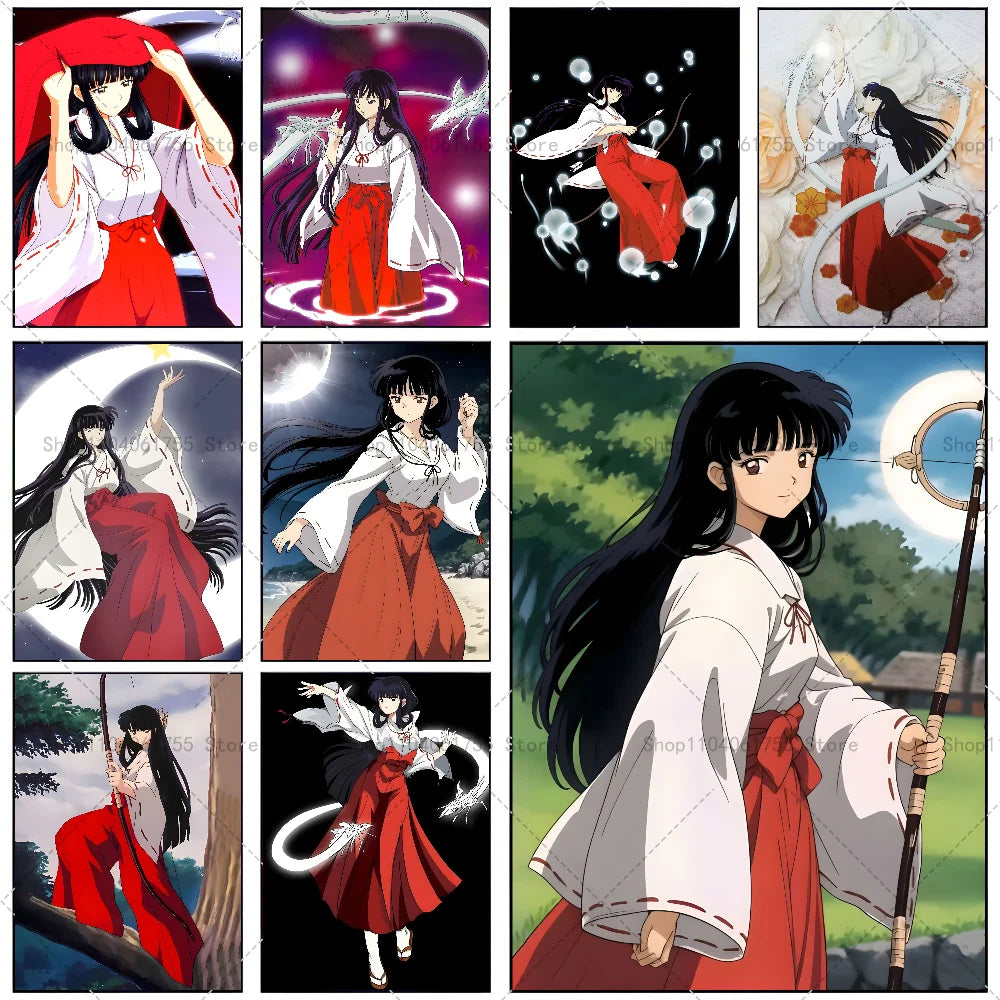Inuyasha Kikyo Anime Wall Poster – Self-Adhesive Waterproof Sticker Anime Wall Poster Axl