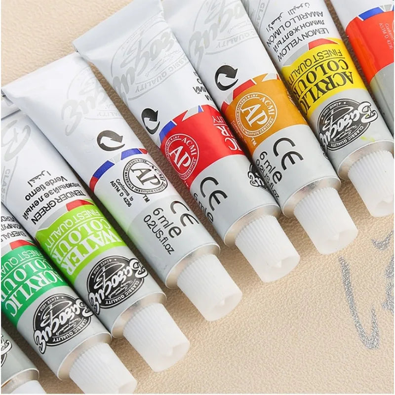 12-Color Acrylic Paint Set – Canvas, Stone, Ceramic & More Acrylic Paint Set Axl