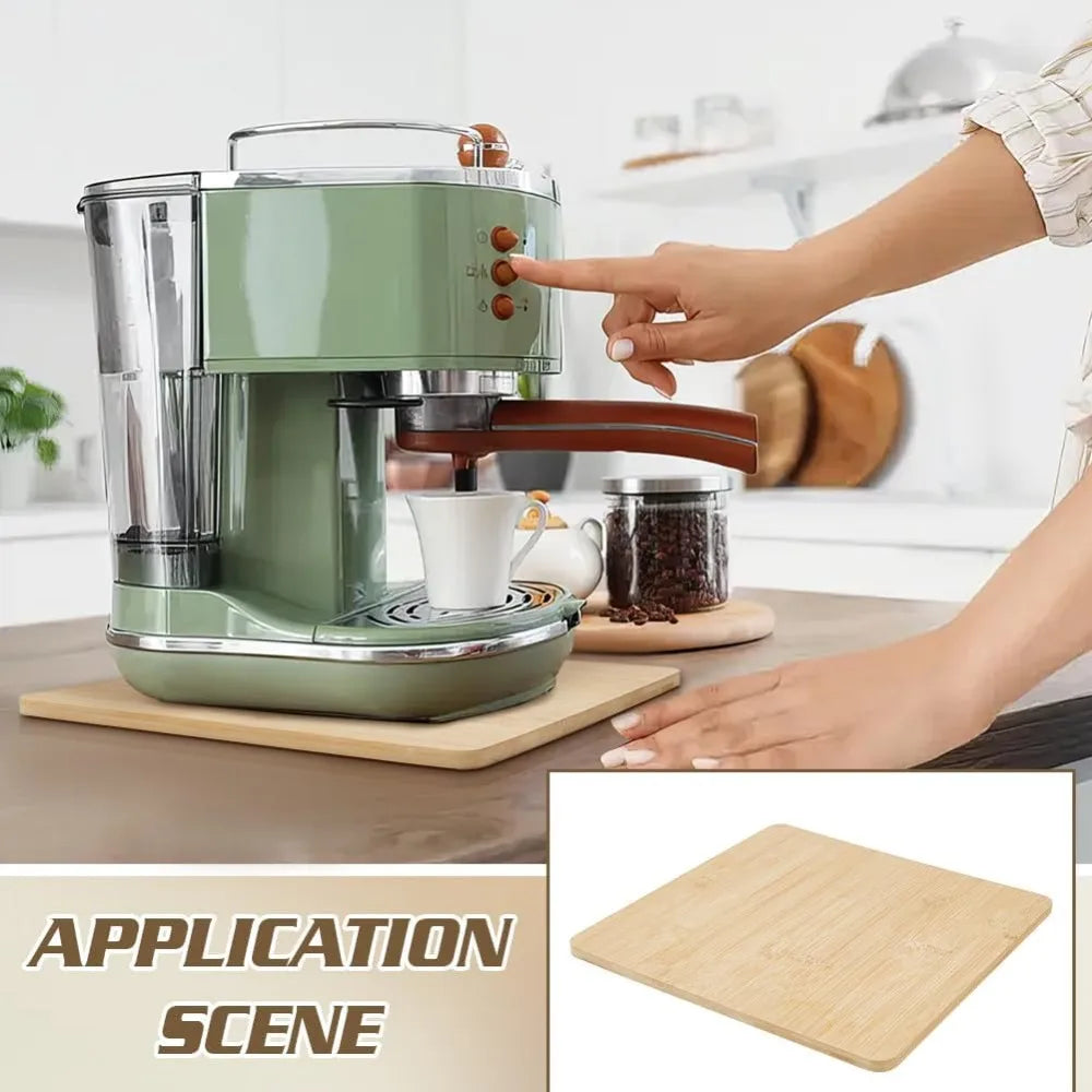 Bamboo Sliding Tray for Coffee Machine | Non-Slip Kitchen Tray Kitchen Appliance Tray Axl