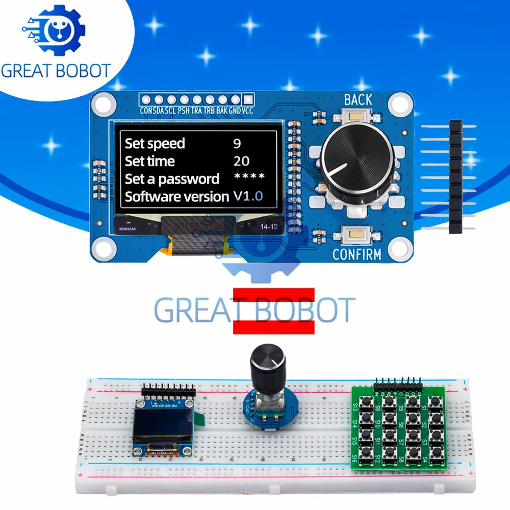 OLED Display 0.96/1.3" + EC11 Rotary Encoder Module for Arduino OLED Display Module Axl