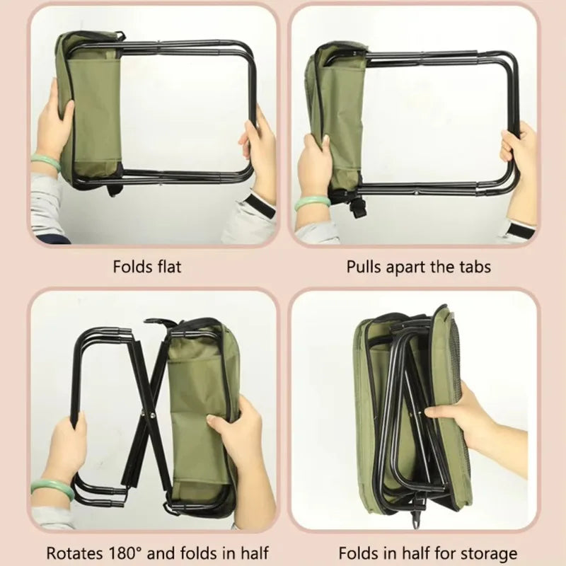 Folding Portable Stool – Camping, Hiking & Fishing Seat Bag Folding Outdoor Stool Axl
