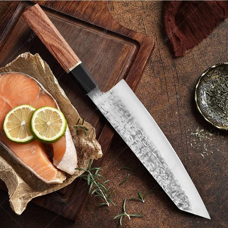 WXCOO Santoku Knife – Forged Hammer Pattern Chef Knife Santoku Chef Knife Axl