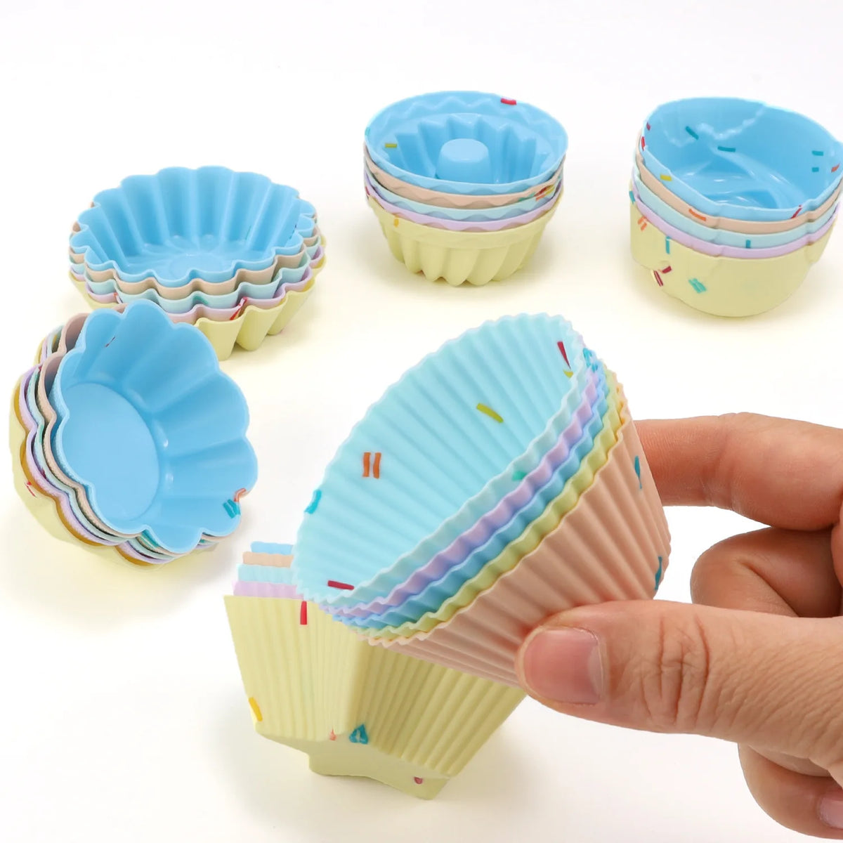 5-Pc Silicone Cupcake Muffin Baking Molds – DIY Bakeware Set Silicone Baking Molds Axl
