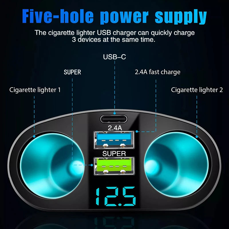 Dual USB PD 66W Fast Car Charger – Multi-Device Charging USB Car Charger Axl