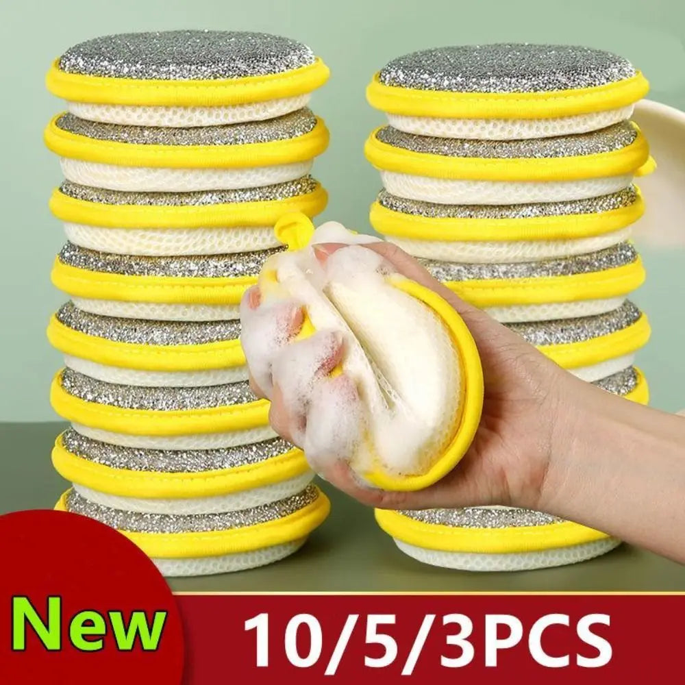 Double-Sided Dishwashing Sponge Scouring Pads | 3/5/10 Pack Kitchen Sponge Pad Axl