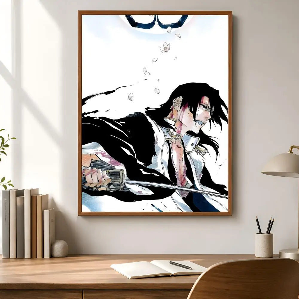 Byakuya Kuchiki Anime Poster – Waterproof Self-Adhesive Wall Art Anime Wall Poster Axl