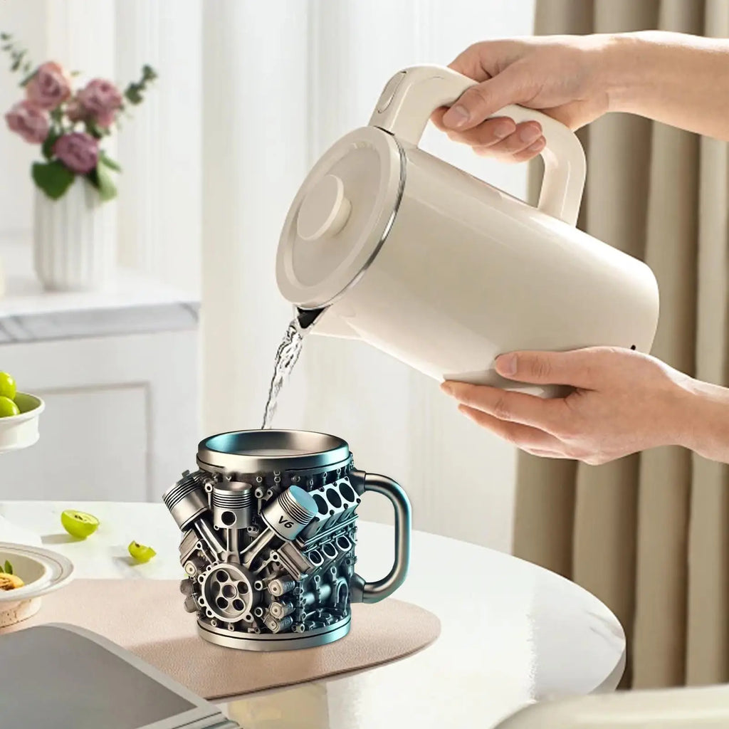 Engine-Themed Stainless Steel Coffee Mug with Handle Insulated Coffee Mug Axl