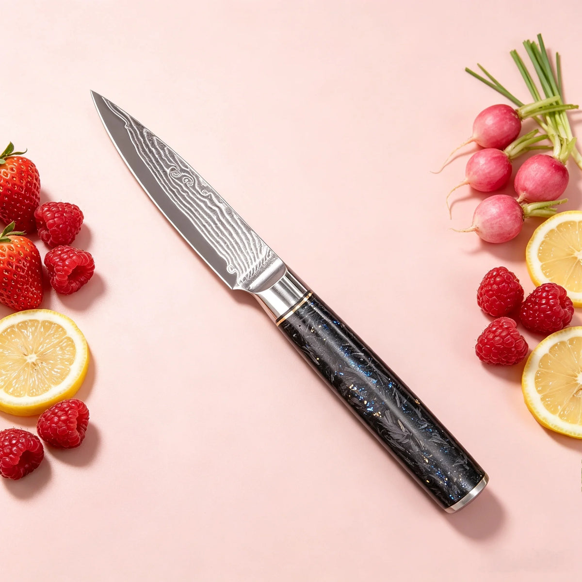 Damascus Steel 67-Layer Paring Knife – Sharp Kitchen Chef Knife Damascus Paring Knife Axl