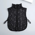 Women's Detachable Ruffle Collar – Removable Cotton Fake Collar Detachable Collar Axl black