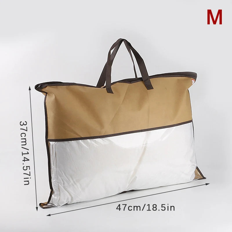 Non-Woven Zipper Storage Bag – Dustproof Quilt & Blanket Tote Storage Organizer Bag Axl M2