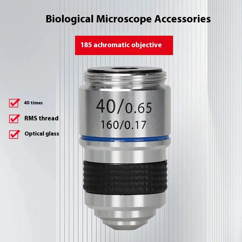 Achromatic Microscope Objective Lens 4X 10X 40X 100X Oil Set Microscope Objective Lens Axl