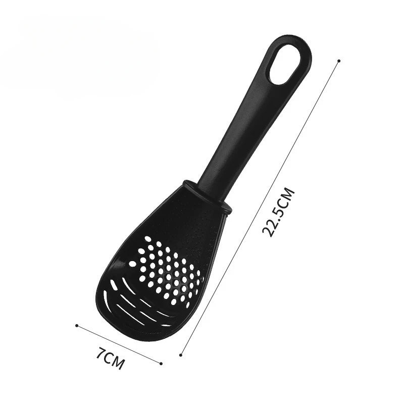 Multifunctional Cooking Spoon – Potato Masher & Garlic Press Multifunctional Kitchen Spoon Axl Black