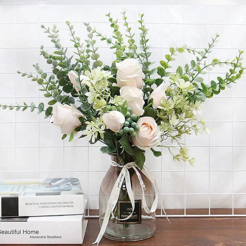 Artificial Eucalyptus Branch – Faux Greenery for Wedding & Décor Artificial Greenery Stems Axl