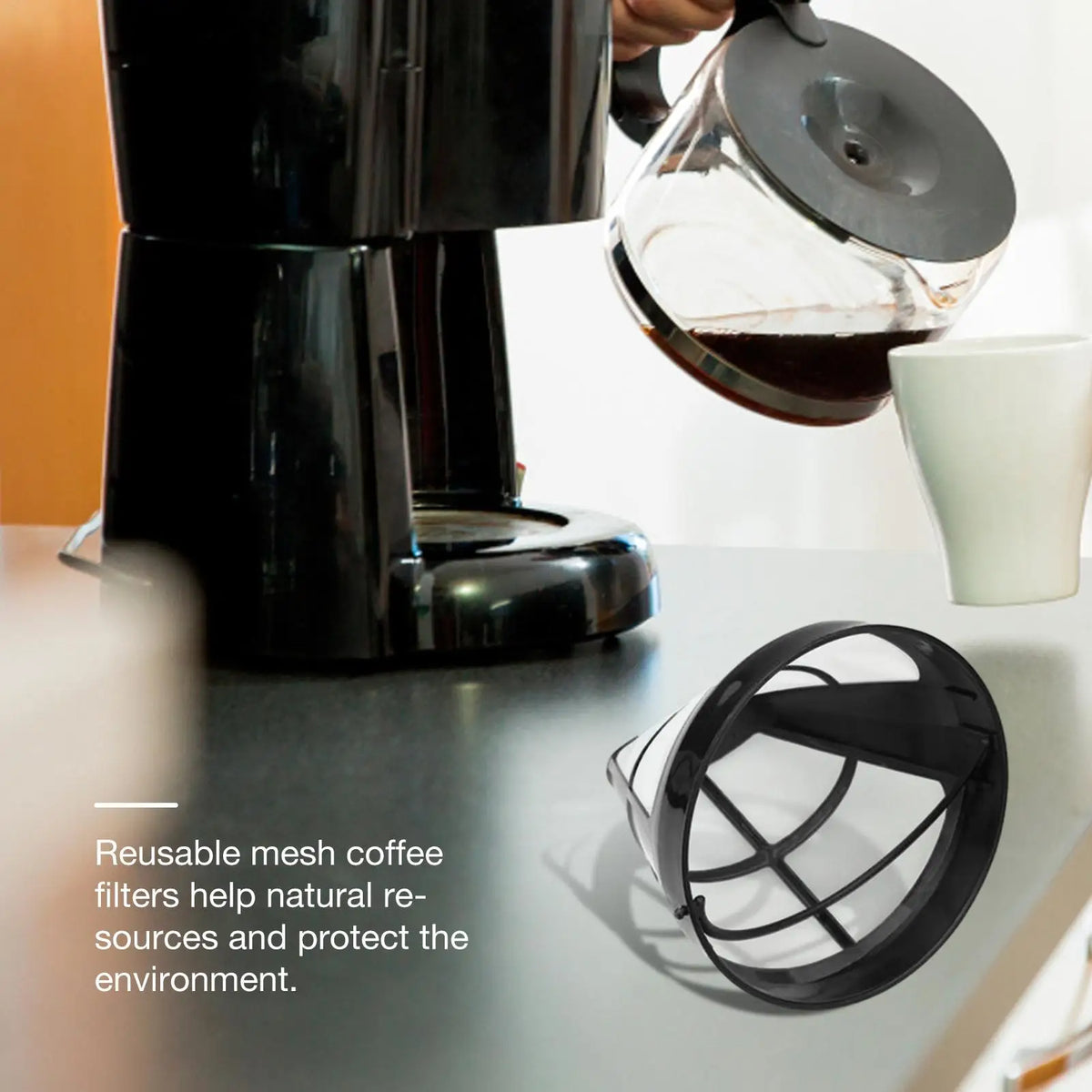 Reusable Cone Coffee Filter Basket – Stainless Steel & Mesh Coffee Filter Basket Axl