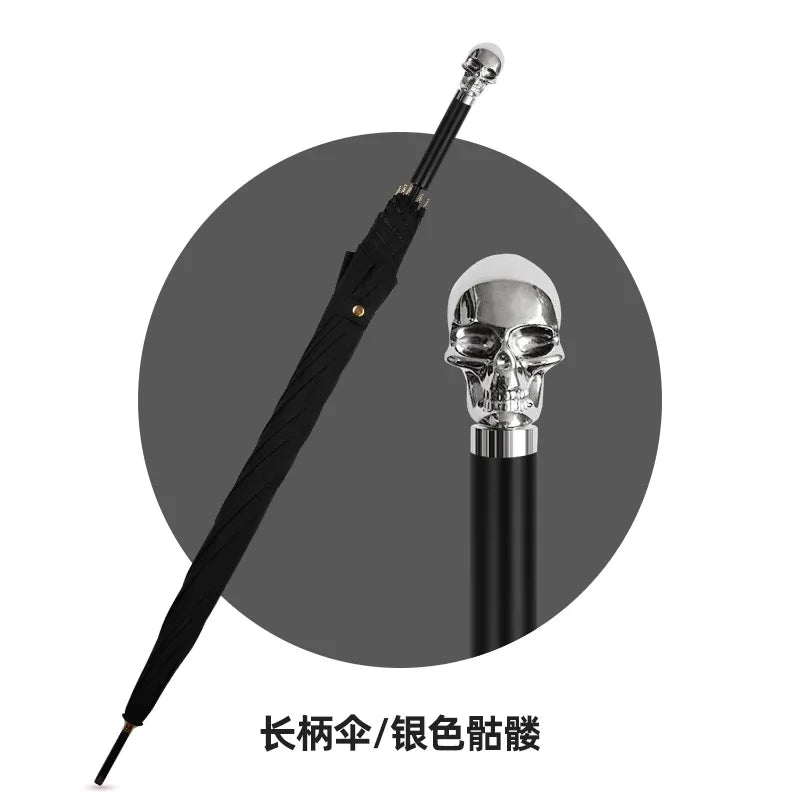XL Skull Head Long Handle Windproof Golf Umbrella – Men's Gift Long Handle Umbrella Axl Aluminum Style 12 8K