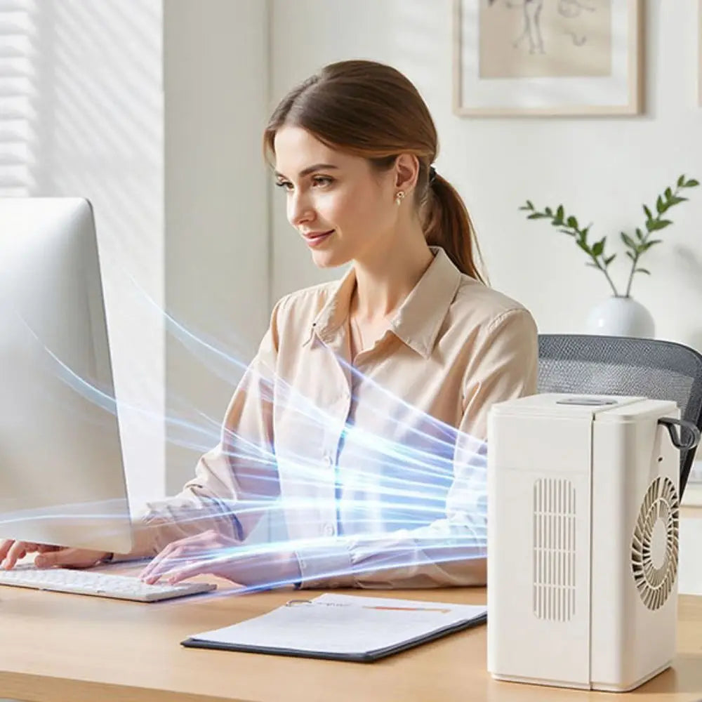 Desktop Humidifying Fan – Digital Display, Timer & Clock 370ml Desktop Humidifying Fan Axl