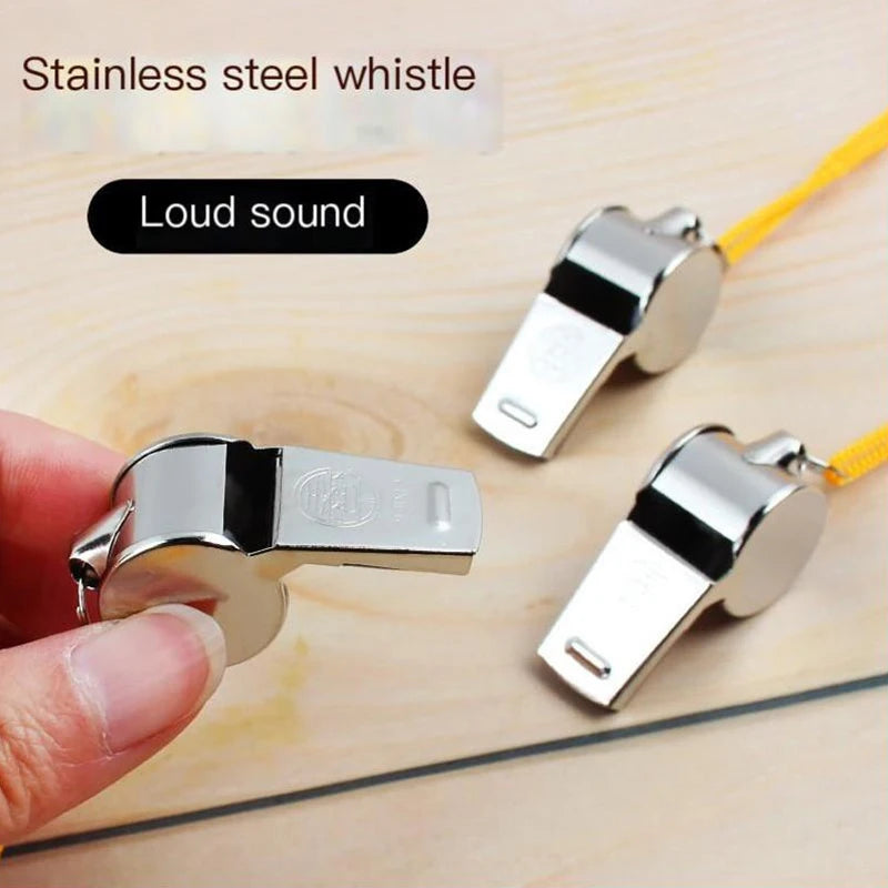 Loud Stainless Steel Sport Whistle with Rope | Referee Sport Referee Whistle Axl