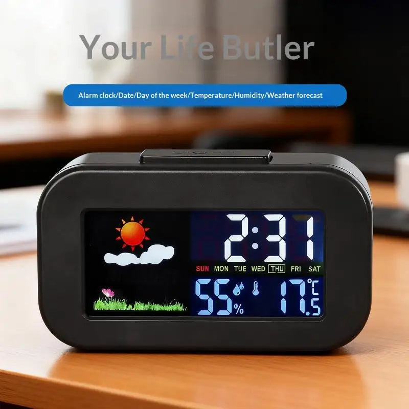 Weather Station Clock – Color Display Temp & Humidity Monitor Weather Station Clock Axl