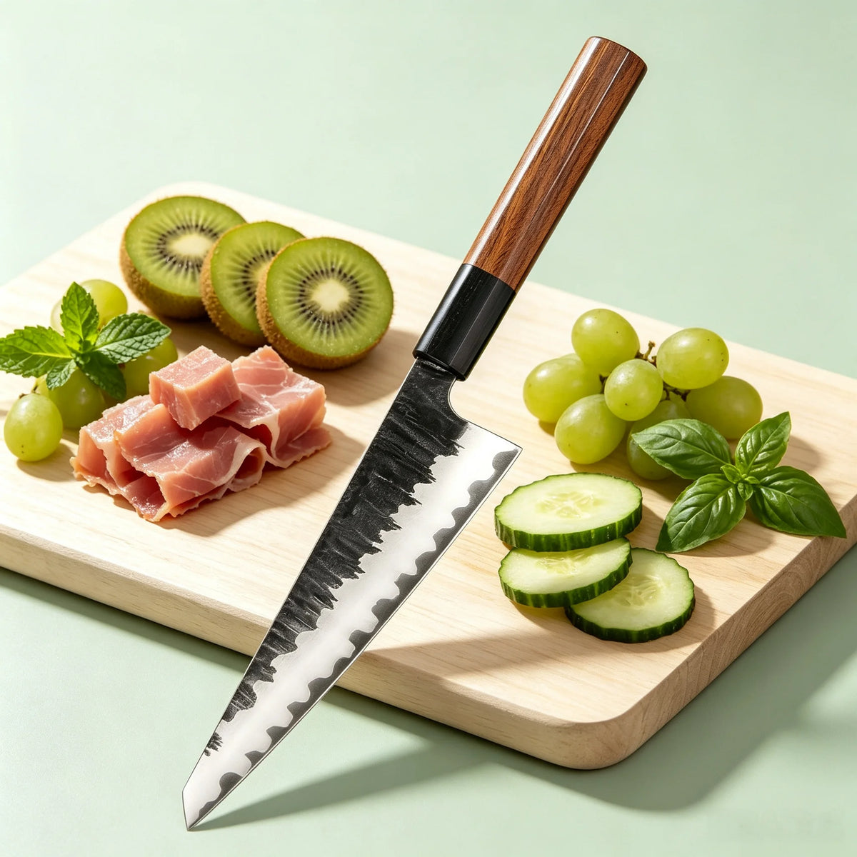 Japanese Kiritsuke Chef Knife – Clad Steel & Wood Handle Chef Knife Axl