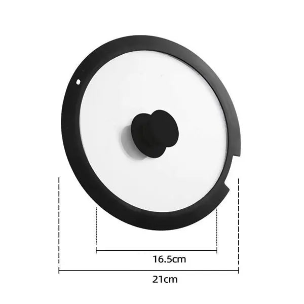 Universal Tempered Glass Pot Lid 18/20/26cm | Silicone Seal Cookware Lid Axl Black 20cm