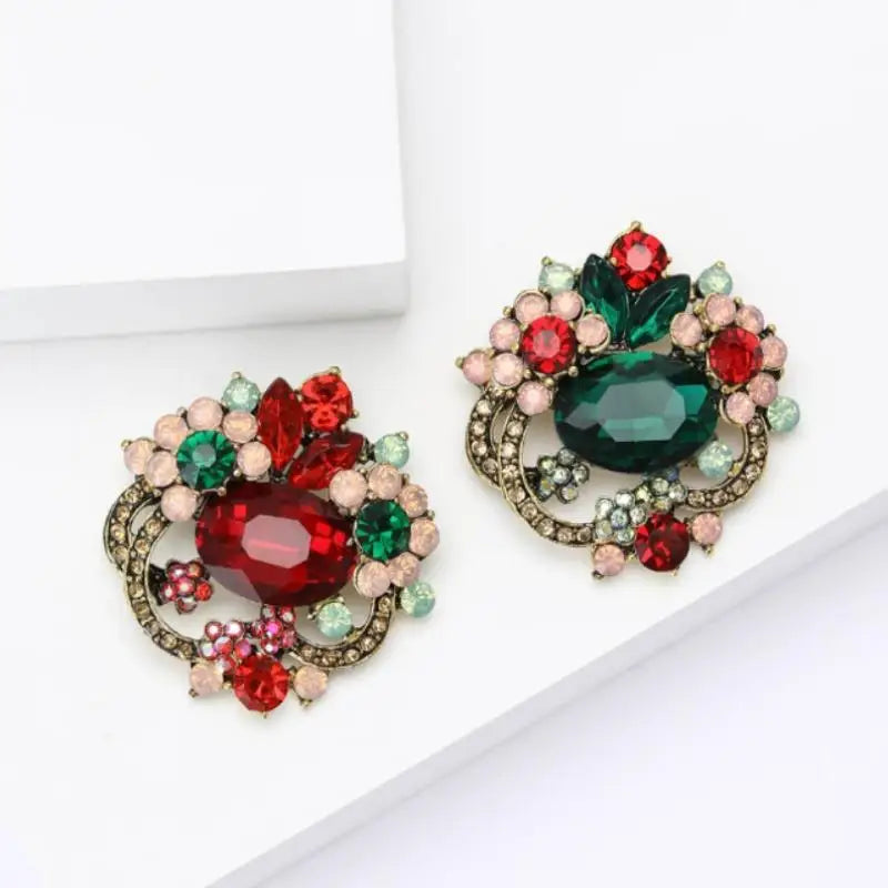 Crystal Flower Brooch – Elegant Floral Pin for Women Crystal Brooch Pin Axl