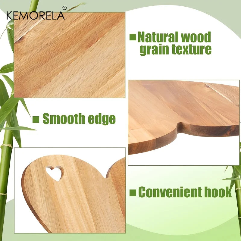 KEMORELA Heart-Shaped Acacia Wood Cutting & Serving Board Wood Cutting Board Axl