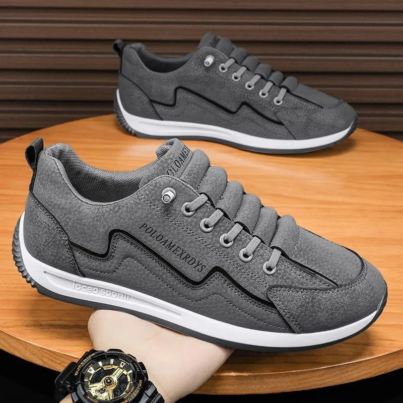 Men's Leather Athletic Sneakers – Lightweight Breathable Running Shoes Men's Athletic Sneakers Axl