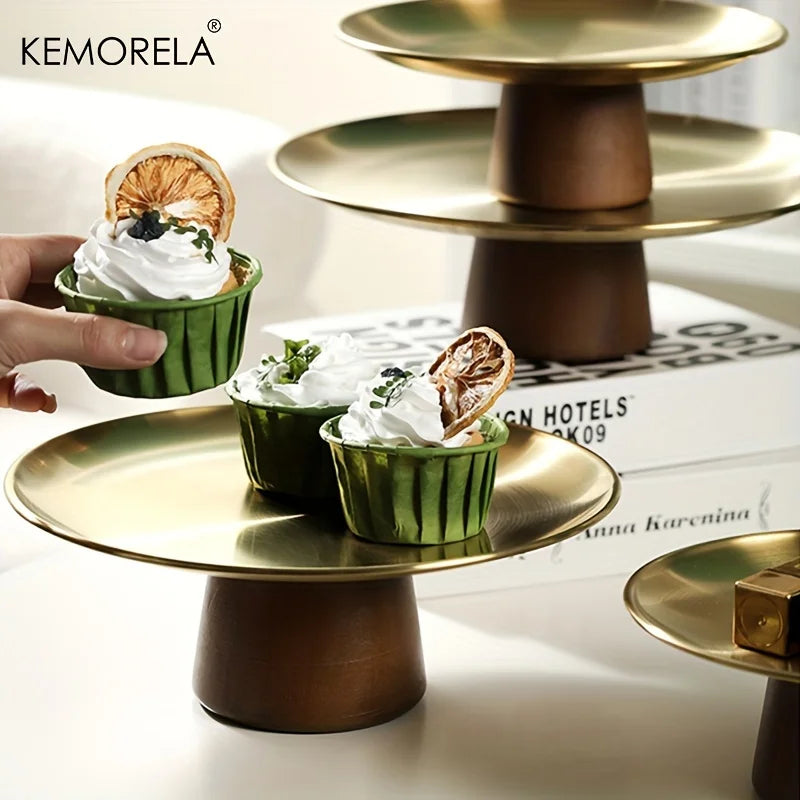 KEMORELA Stainless Steel Cake Tray – Korean Dessert Display Plate Dessert Display Tray Axl