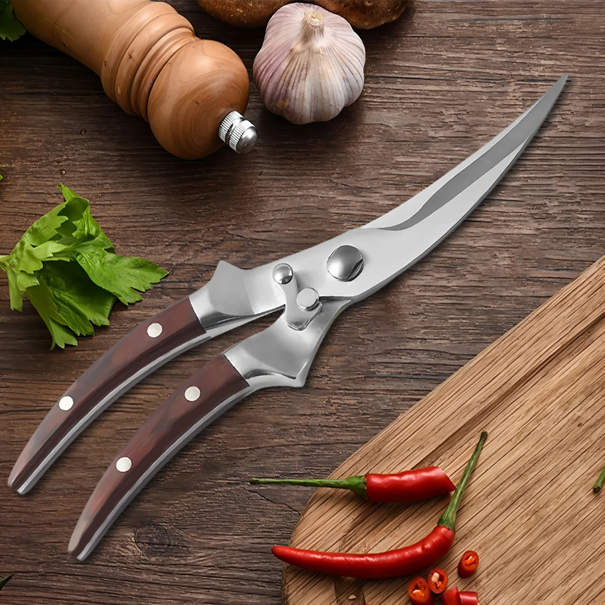 Stainless Steel Kitchen Scissors – Meat, Bone & Poultry Shears Kitchen Shears Axl Scissors-Red