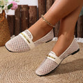Women's Breathable Slip-On Casual Loafers | Flat Round Toe Shoes Women's Casual Loafers Axl 36 White
