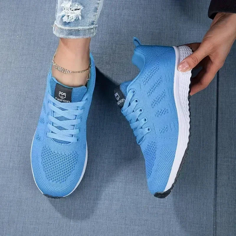 AZGB Women's Breathable Mesh Lace-Up Sports Sneakers Women's Mesh Sneakers Axl