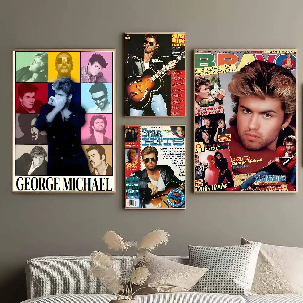 George Michael HD Self-Adhesive Waterproof Wall Poster Wall Art Poster Axl