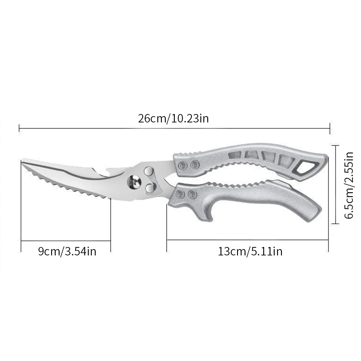 SHENJIU Kitchen Shears – Heavy Duty Stainless Steel Bone Scissors Kitchen Shears Axl 1pcs A