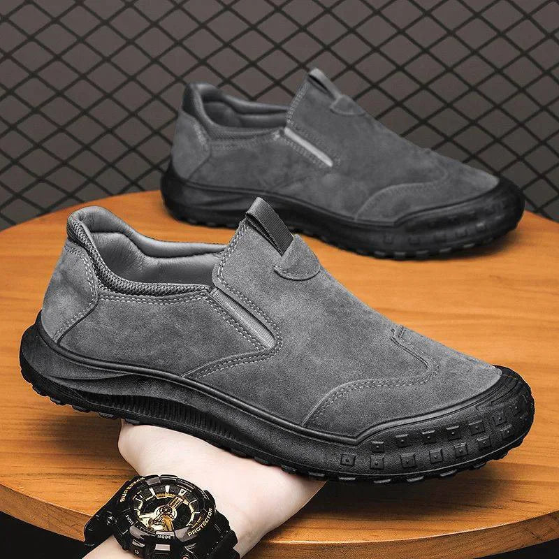 YBQJOO Retro Lightweight Slip-On Casual Shoes | Anti-Slip Casual Slip-On Shoes Axl Gray 40