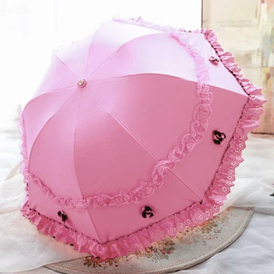 UV Lace Folding Umbrella for Women – Windproof Sun & Rain Folding Umbrella Axl Style 3 metal-fiber composite 8K