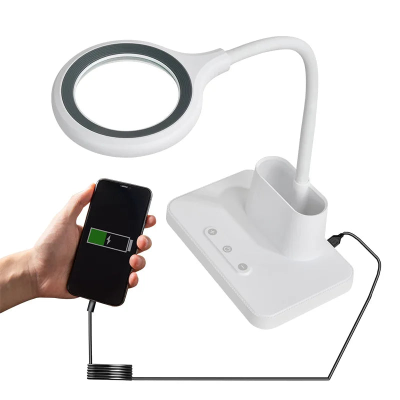 5X Magnifier Lamp 48 LED Desktop Folding Light – Welding & Detail Work Magnifier Lamp Axl