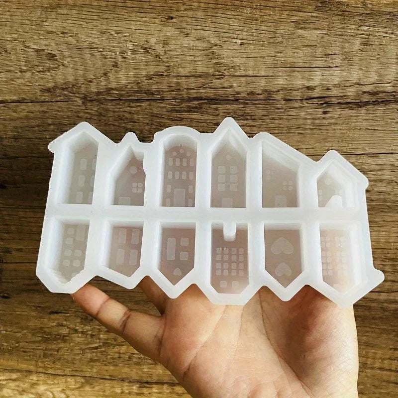 12-Hole 3D Nordic House Silicone Mold – Candle, Soap & Plaster Craft Silicone Mold Axl