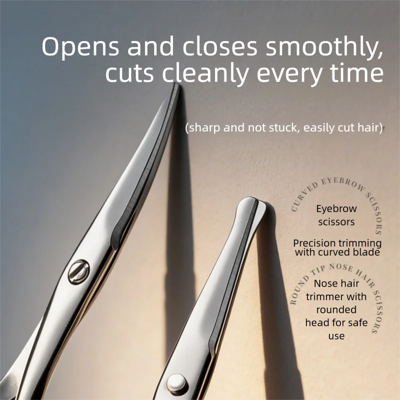 Stainless Steel Grooming Scissors Set – Eyebrow, Nose & Beard Grooming Scissors Set Axl