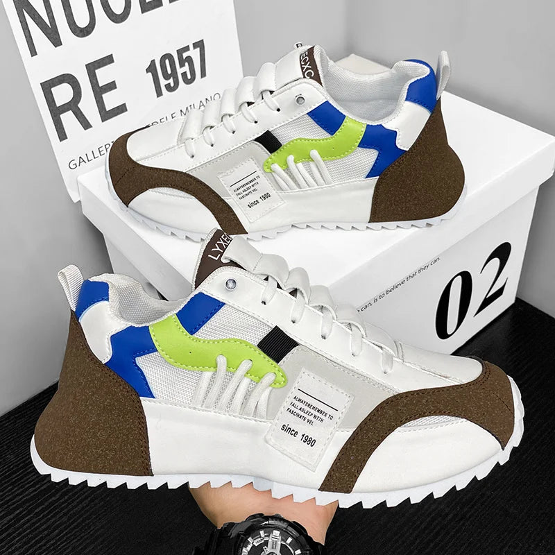 Lorilury Men's Platform Sneakers Lace-Up Sport Shoes Plus Size Men's Platform Sneakers Axl
