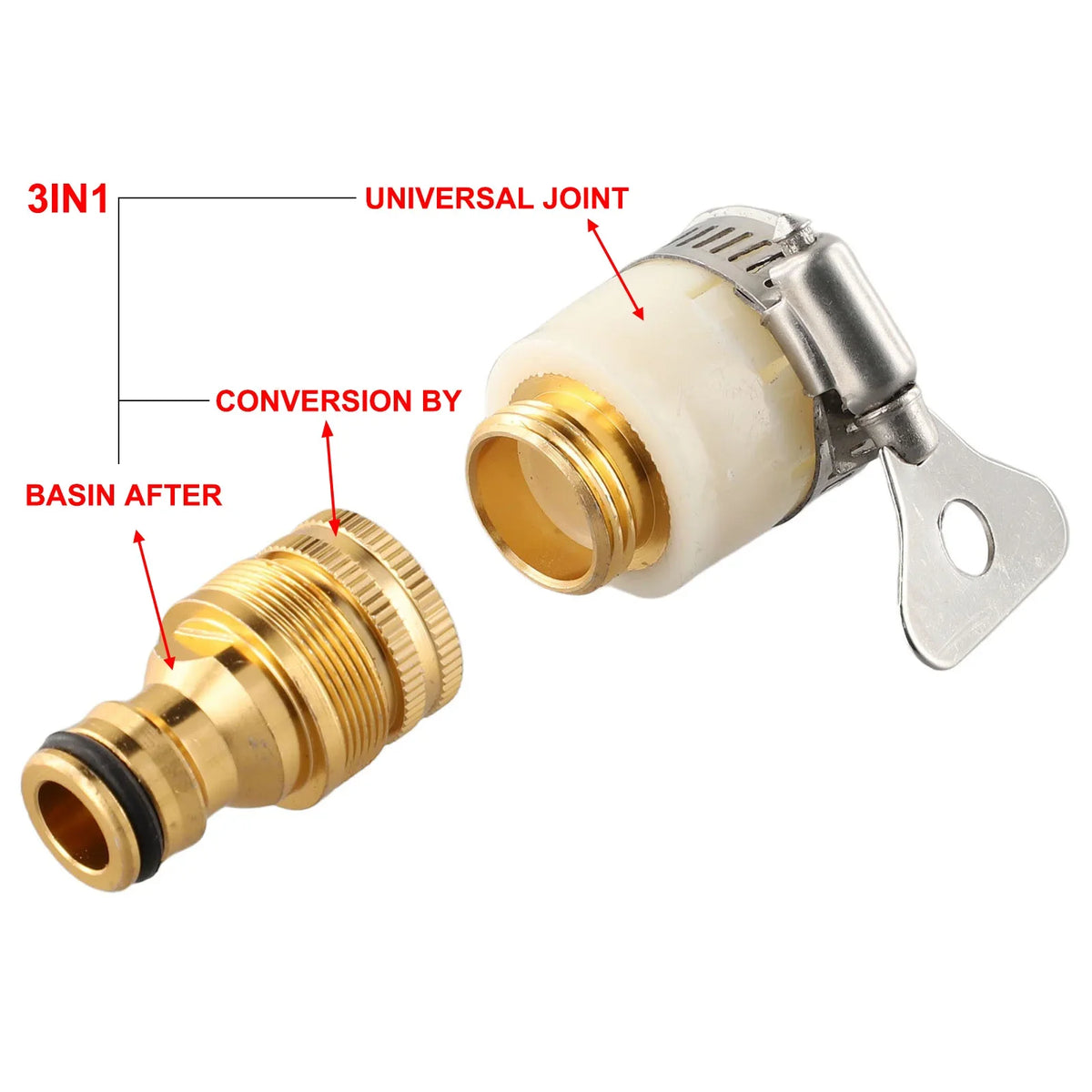 Universal Hose Tap Adapter 15–23mm | Garden Faucet Connector Garden Hose Adapter Axl