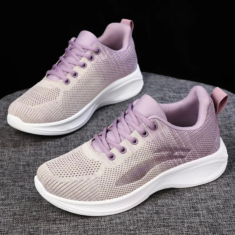 Women's Gradient Mesh Casual Sneakers – Breathable Soft Sole Women's Casual Sneakers Axl