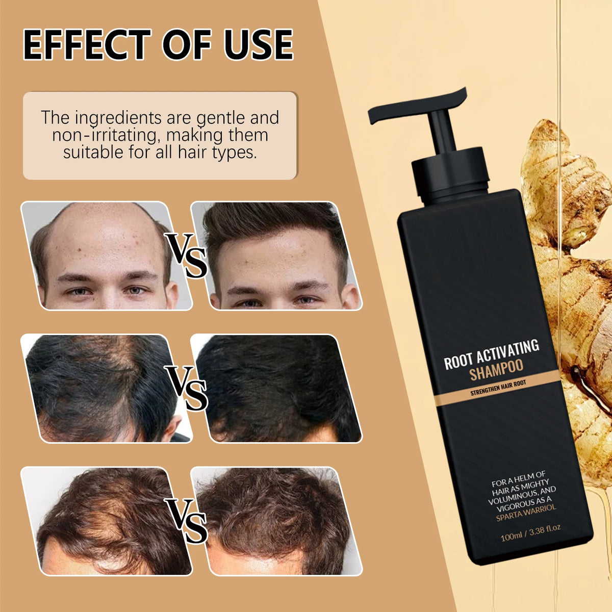 Men's Ginger & Licorice Scalp Care Volumizing Shampoo 100ml Scalp Care Shampoo Axl