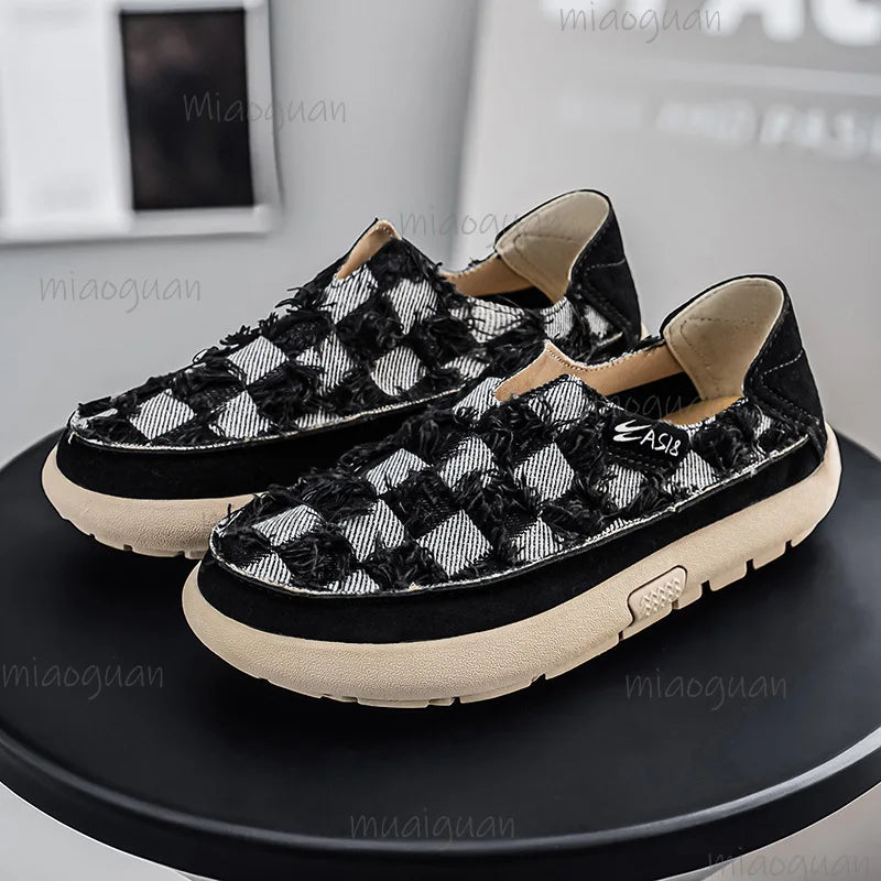Men's Canvas Slip-On Loafers – Casual Espadrille Flat Shoes Canvas Slip-On Loafers Axl