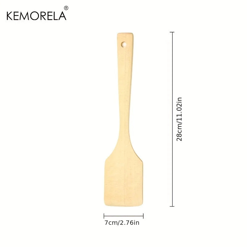 KEMORELA 2-Piece Natural Wooden Spatula Set – Nonstick Safe Wooden Spatula Set Axl