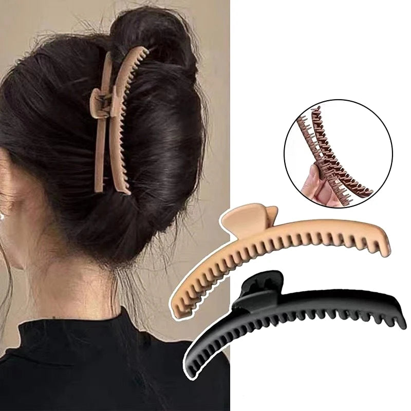 Matte Hair Claw Clips – Extra Large Double Row Teeth Non-Slip Hair Claw Clip Axl