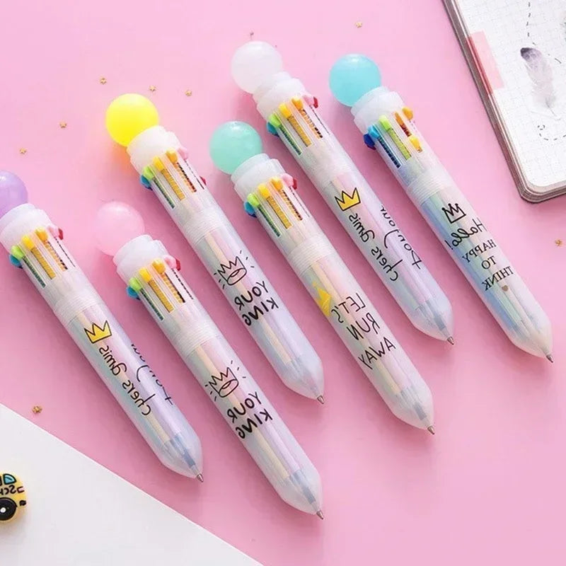 10-in-1 Multicolor Ballpoint Pen – Kawaii Kids & Office Multicolor Ballpoint Pen Axl