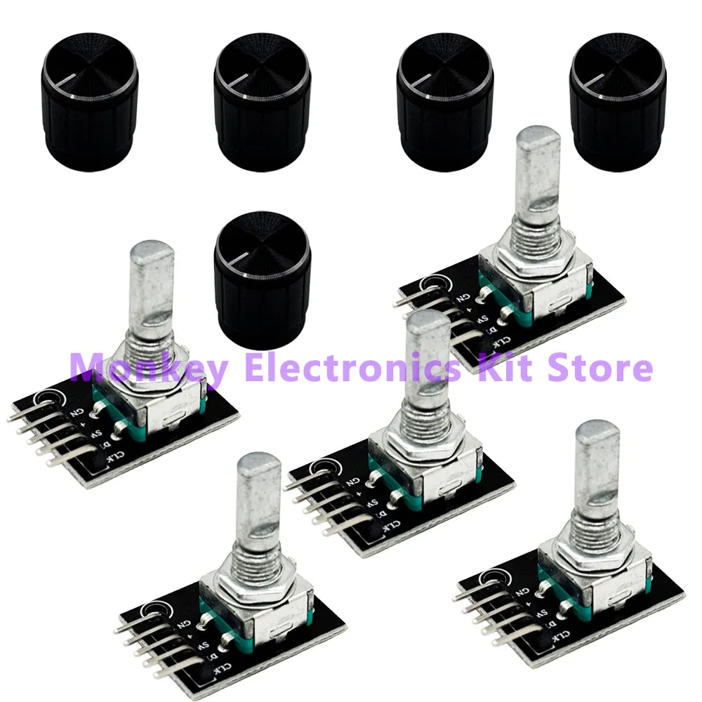KY-040 Rotary Encoder Module with Knob Cap 5V – 1 to 8 PCS Rotary Encoder Module Axl 5 PCS