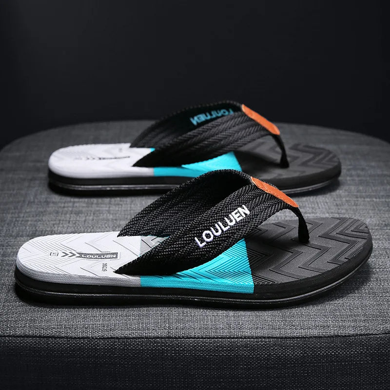 YBQJOO Men's Non-Slip Beach Flip Flops | EVA Casual Slippers Men's Flip Flops Axl L-217 black 39