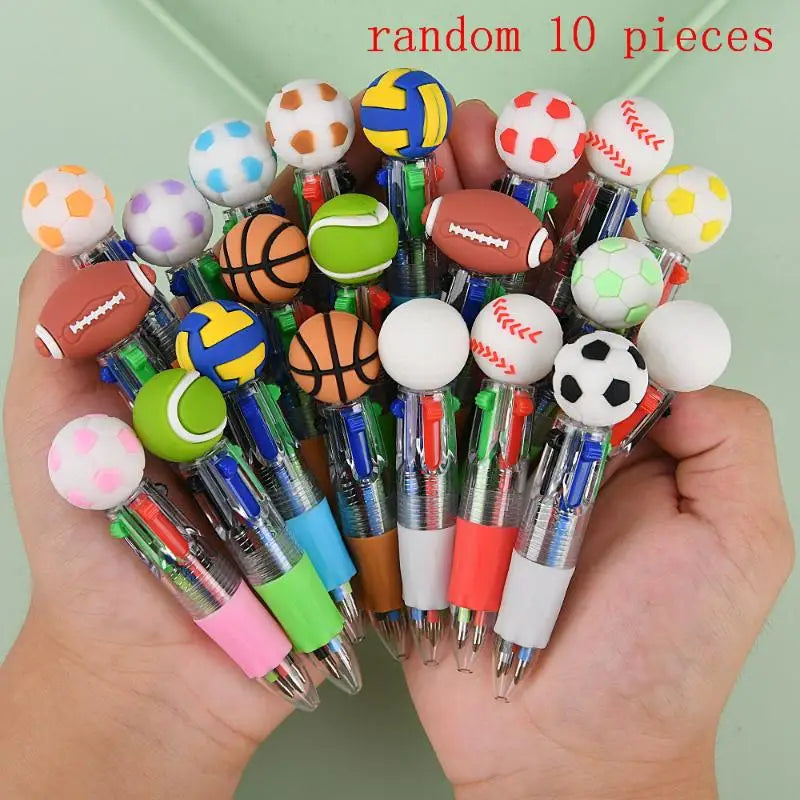 Sports 4-Color Pens 10/20 Pcs – Football Basketball Party Favors Novelty Party Pens Axl A1 10pcs
