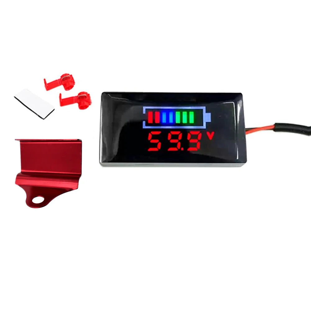 Mini LED Digital Voltmeter DC 12V–150V | Motorcycle & EV Digital Panel Voltmeter Axl Bracket Red Red China Mainland